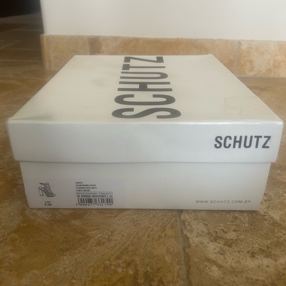 SCHUTZ Caged Block Heel Jaden Light Wood/Tan - Picture 3 of 11